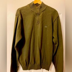 Izod Man’s sweater. Quarter zip. Long sleeve. Not only attractive but warm.green